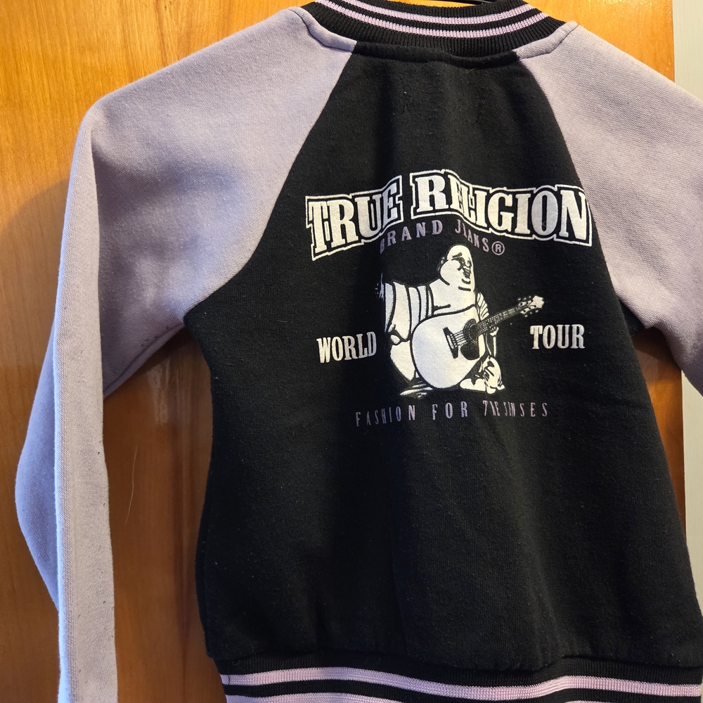 Black and Purple True Religion Varsity Jacket - Picture 4 of 5